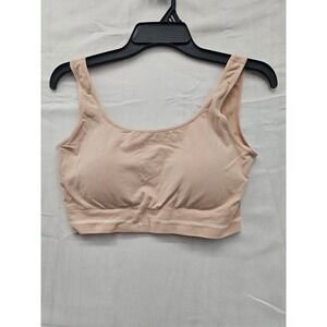 GapBody Womens XL Tan Seamless Bralette Scoop Neck Ribbed Cotton Blend